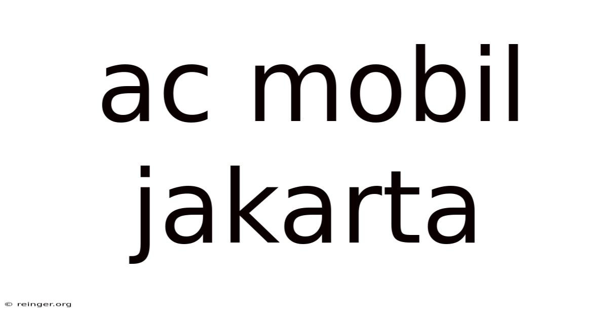 Ac Mobil Jakarta