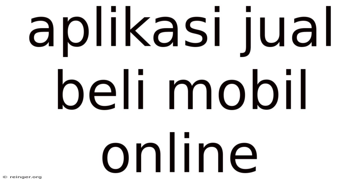 Aplikasi Jual Beli Mobil Online