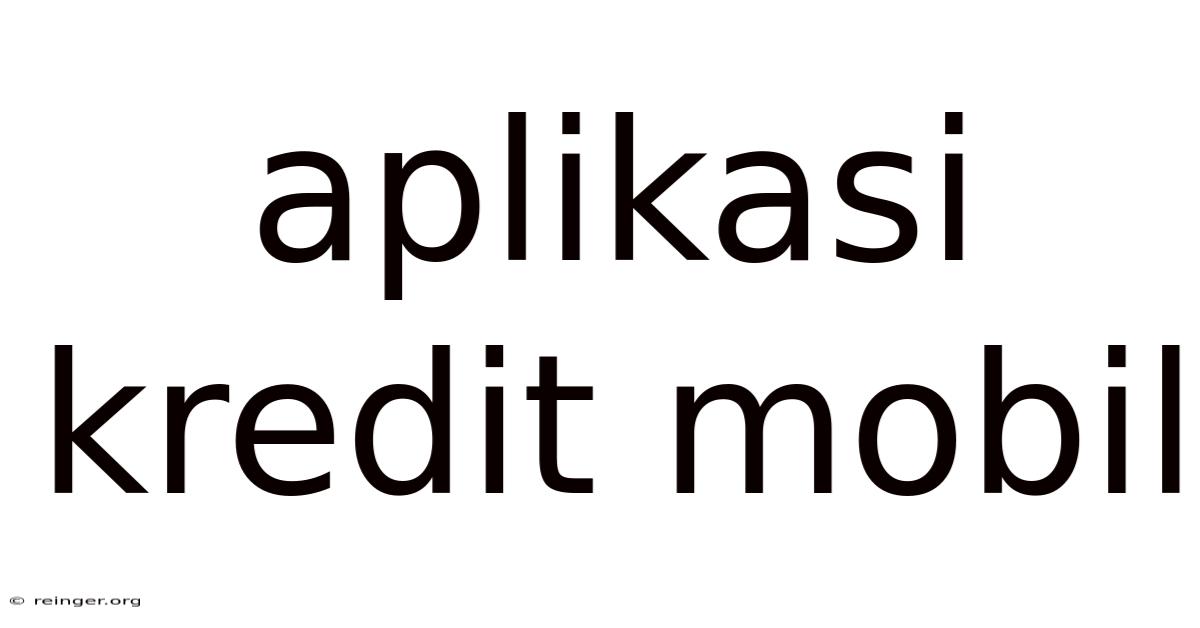 Aplikasi Kredit Mobil