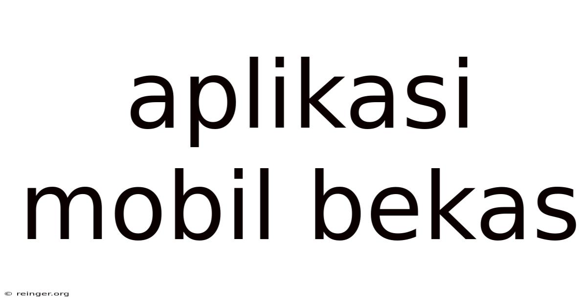 Aplikasi Mobil Bekas