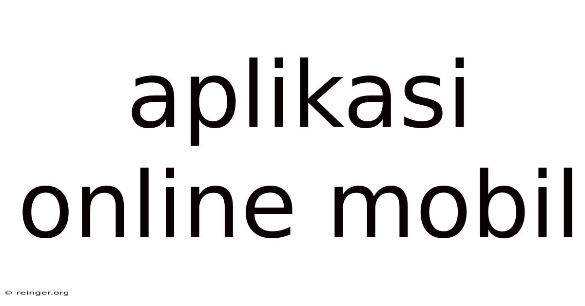 Aplikasi Online Mobil