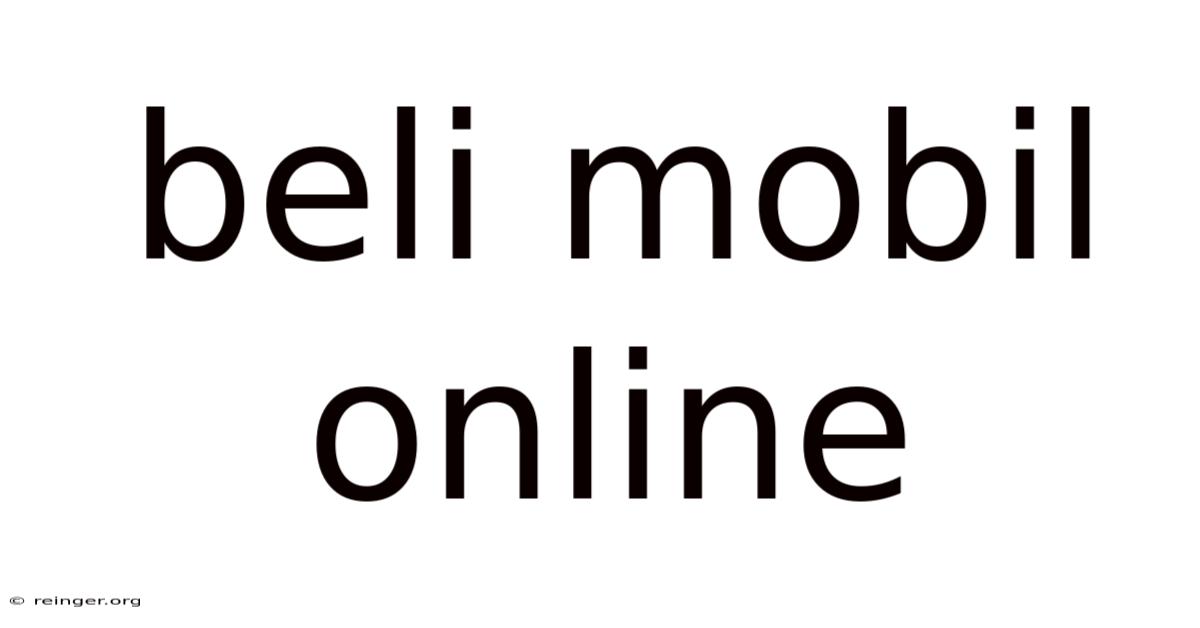 Beli Mobil Online