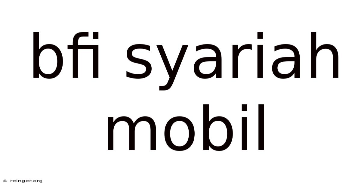 Bfi Syariah Mobil