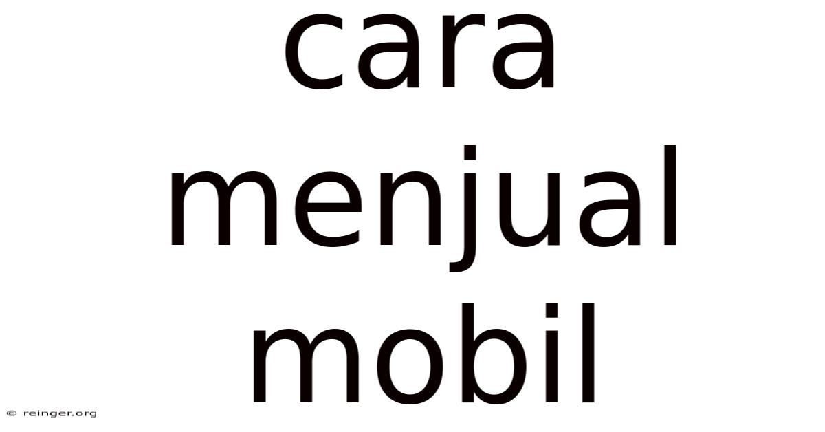 Cara Menjual Mobil