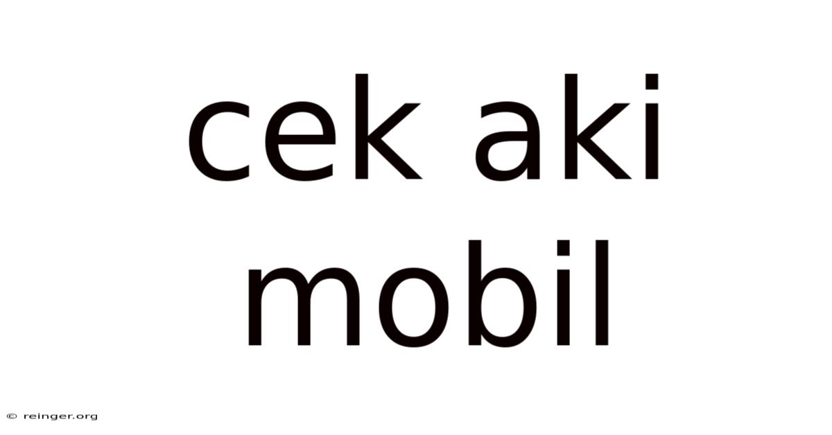 Cek Aki Mobil