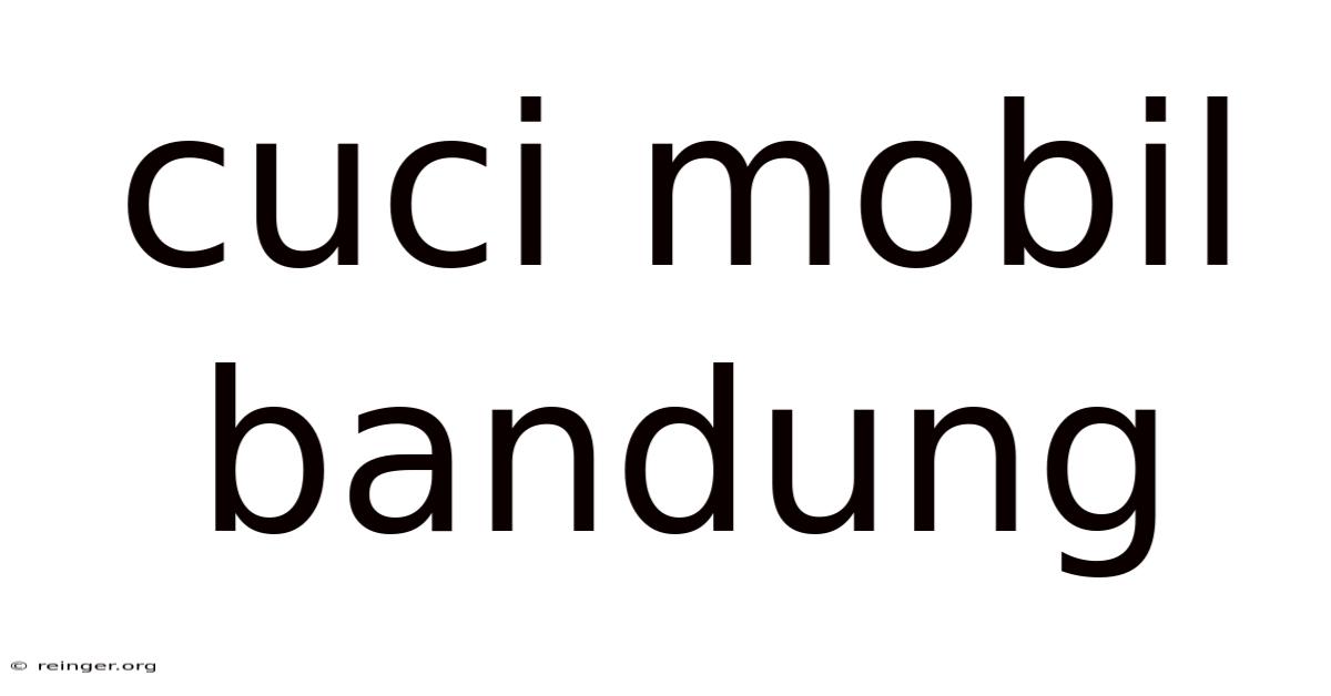 Cuci Mobil Bandung