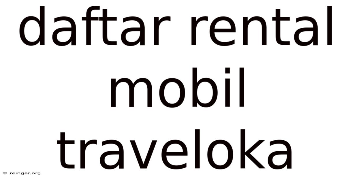 Daftar Rental Mobil Traveloka