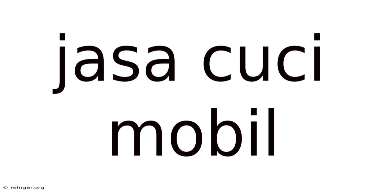 Jasa Cuci Mobil