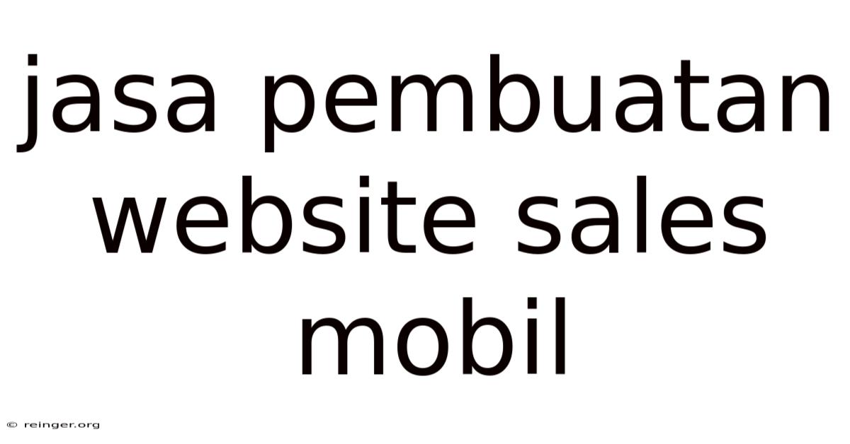 Jasa Pembuatan Website Sales Mobil