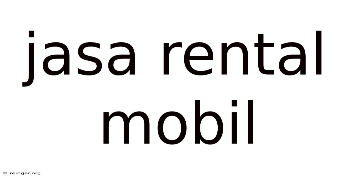 Jasa Rental Mobil