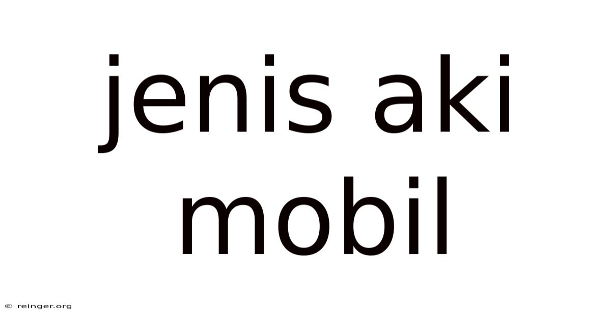 Jenis Aki Mobil