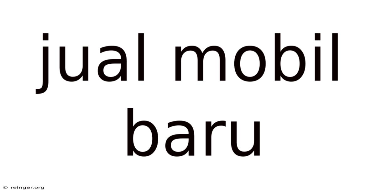 Jual Mobil Baru