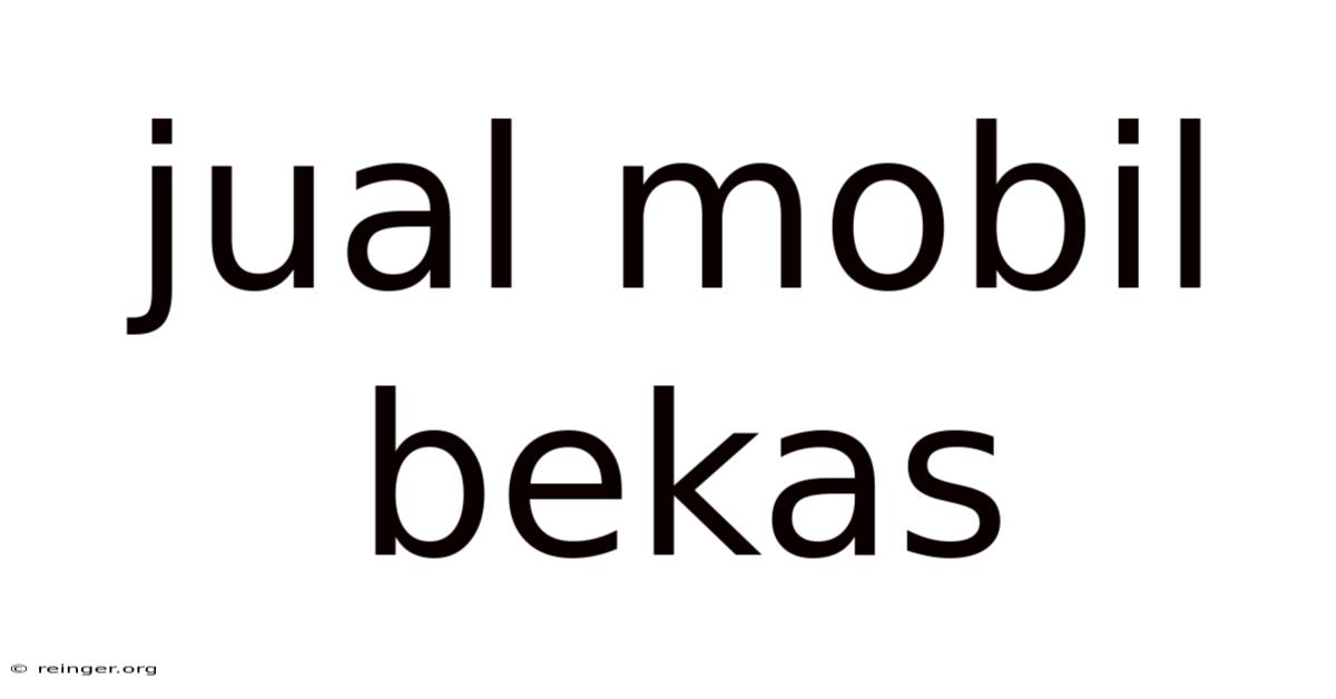 Jual Mobil Bekas