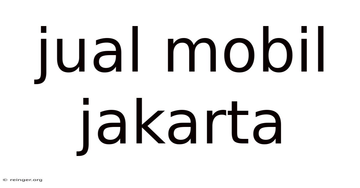 Jual Mobil Jakarta