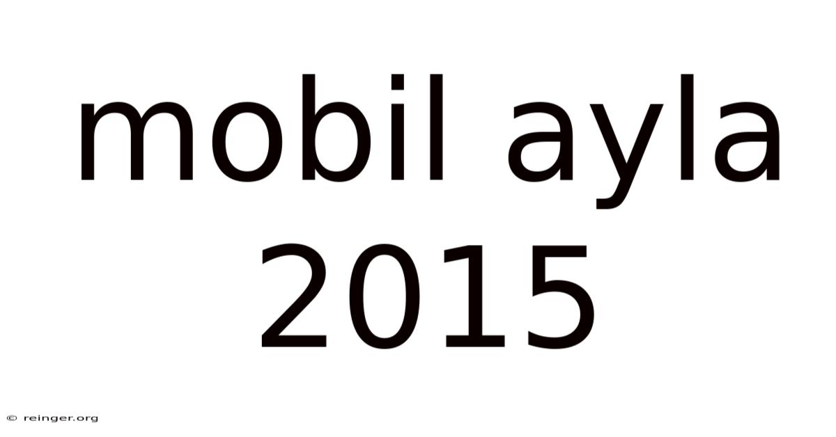 Mobil Ayla 2015