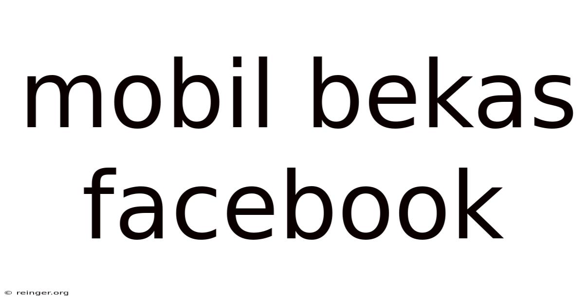 Mobil Bekas Facebook