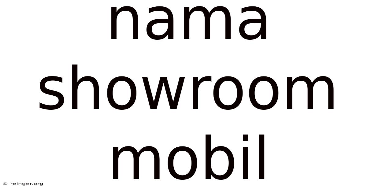 Nama Showroom Mobil