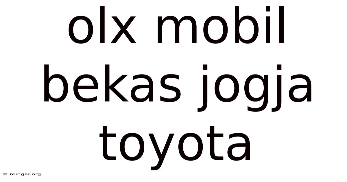 Olx Mobil Bekas Jogja Toyota