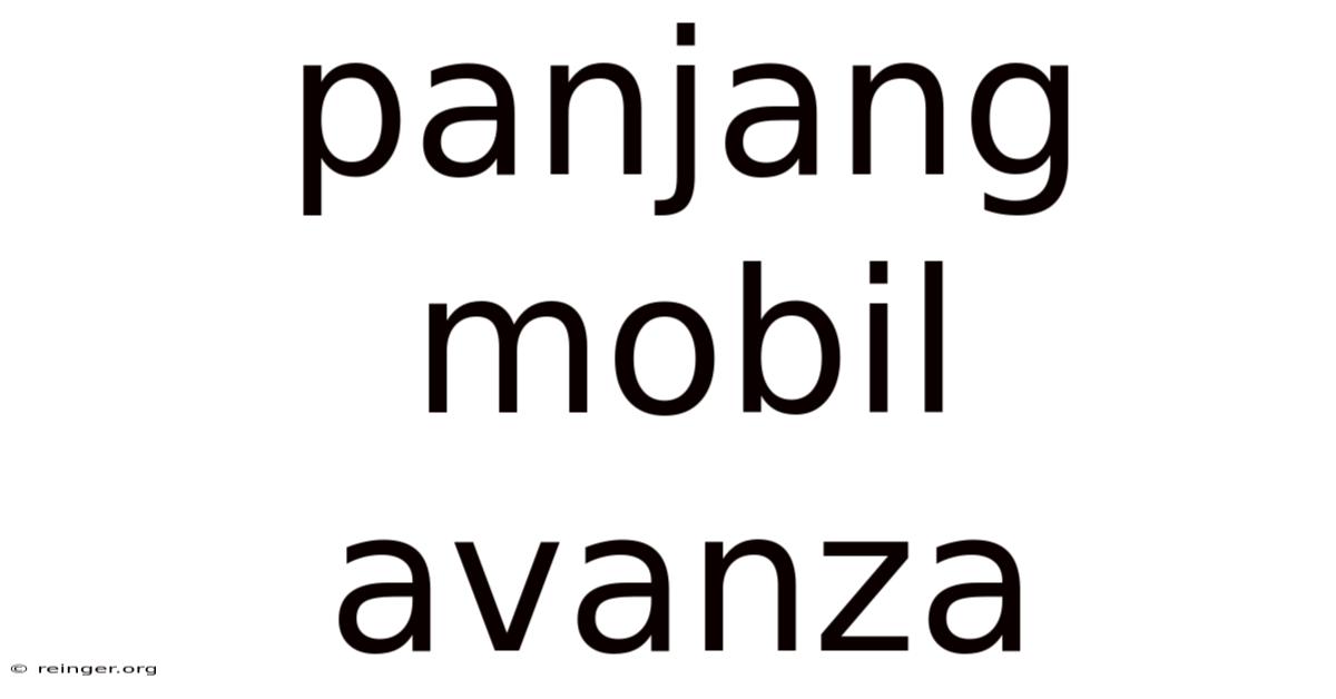 Panjang Mobil Avanza