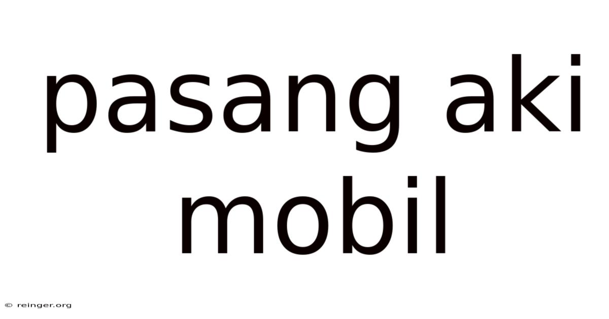 Pasang Aki Mobil