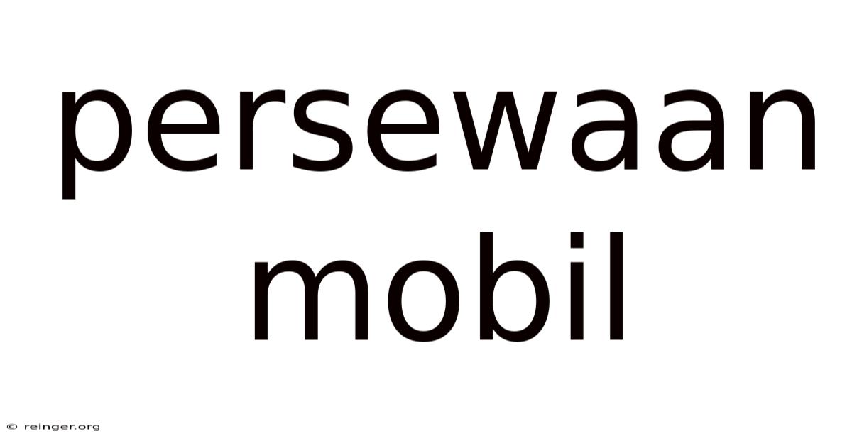 Persewaan Mobil