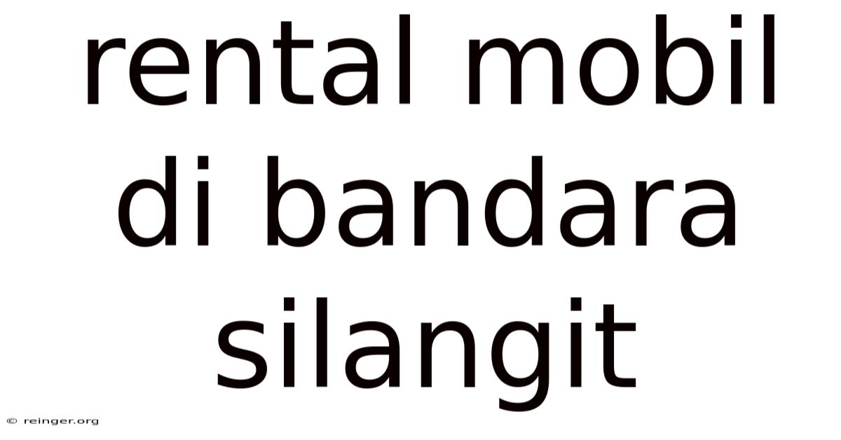 Rental Mobil Di Bandara Silangit