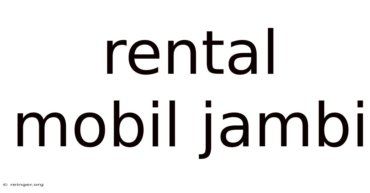 Rental Mobil Jambi