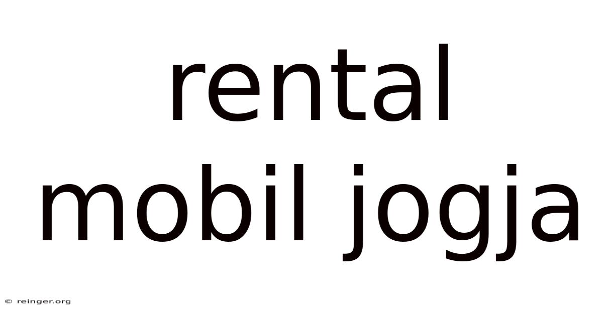 Rental Mobil Jogja