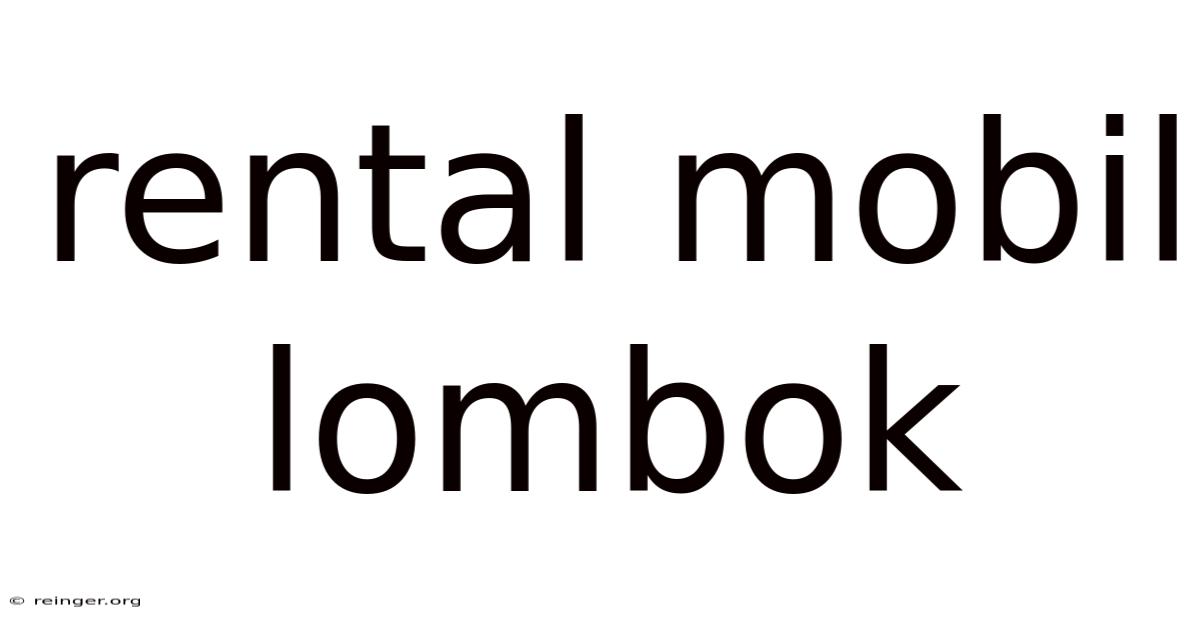 Rental Mobil Lombok