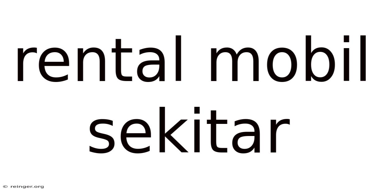 Rental Mobil Sekitar