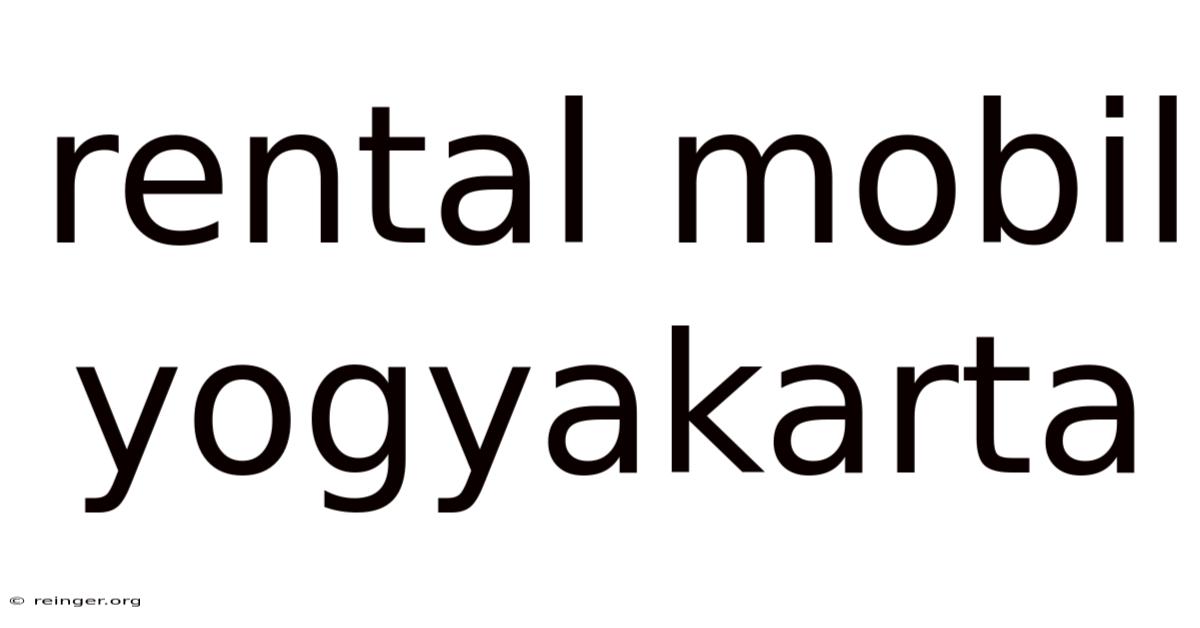 Rental Mobil Yogyakarta