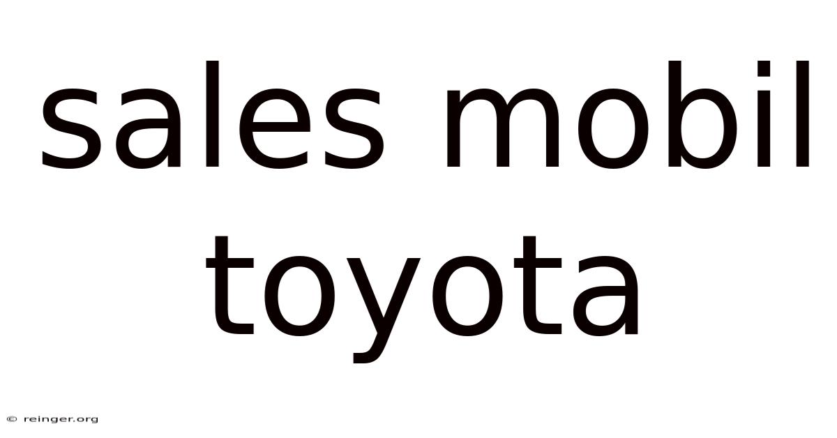 Sales Mobil Toyota