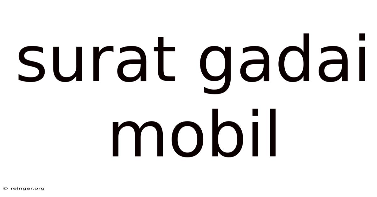 Surat Gadai Mobil