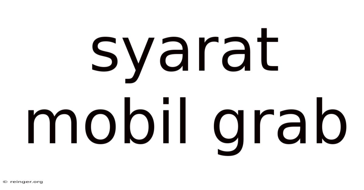 Syarat Mobil Grab