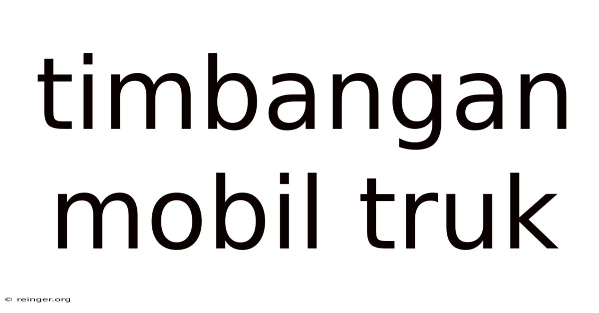 Timbangan Mobil Truk